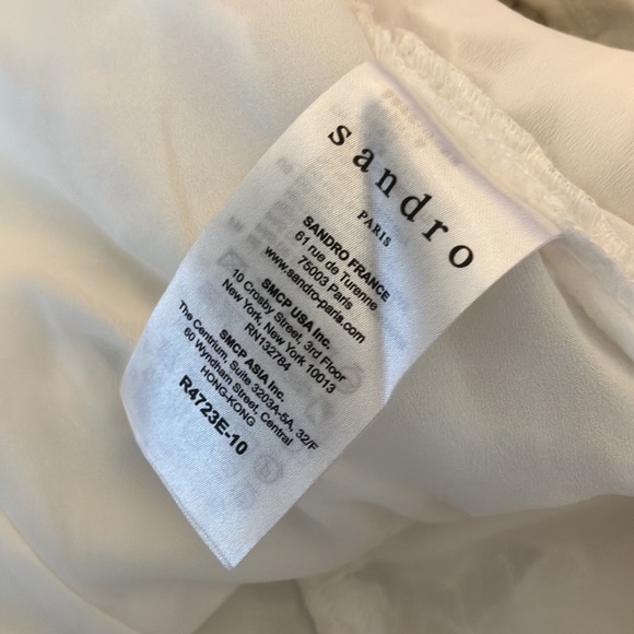 Sandro crochet lace midi dress white color Sandro size 3 = US size 8 NWT - Picture 13 of 14